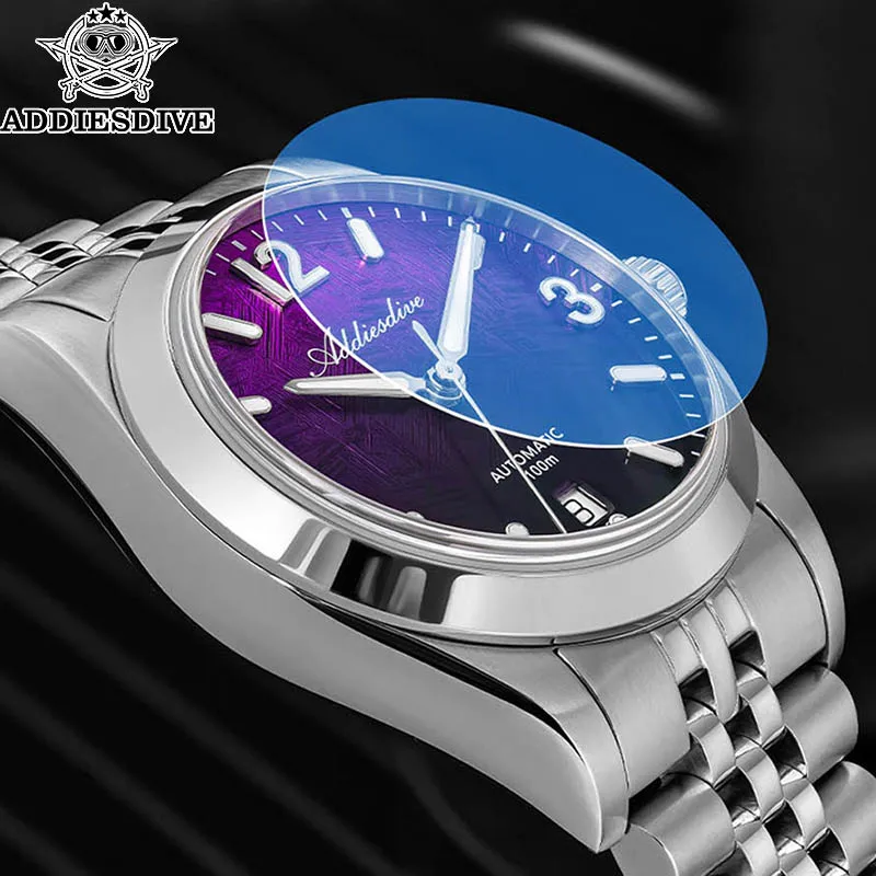 ADDIESDIVE-Reloj mecánico automático de lujo para hombre, cristal de zafiro, resistente al agua hasta 100M, acero inoxidable, deportivo, AD2547