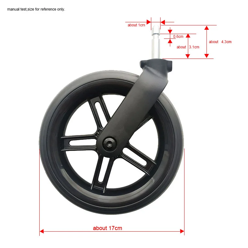 ¡SOLO rueda delantera o trasera Melio de 17CM para accesorios de Buggy Cybex Melio 2/3/Carbon/Pro Series, otros cochecitos no están compatibles! !