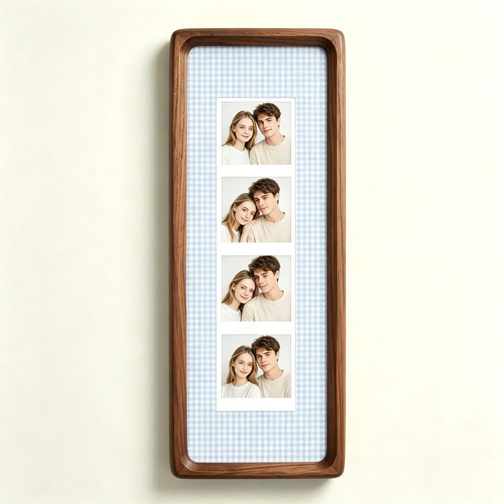 Marco de Fotos Personalizado para Parejas, Marco de Tela a Rayas, Regalo de Aniversario para Parejas, Recuerdo de Boda