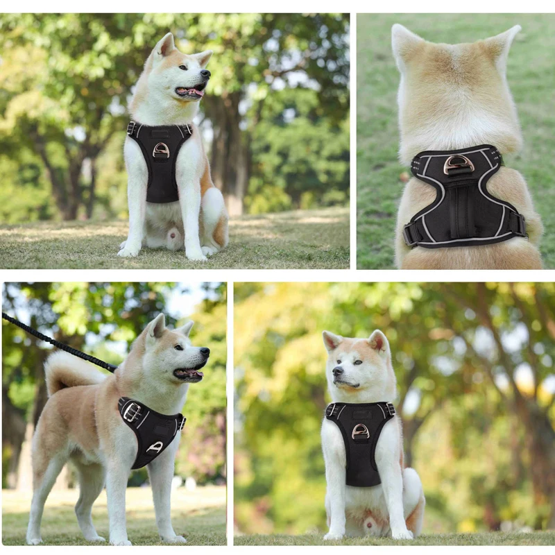 Benepaw-arnés para perro sin extracción, mango de fácil Control, arnés reflectante para mascotas, 2 Clips de correa, chaleco acolchado suave ajustable para perro