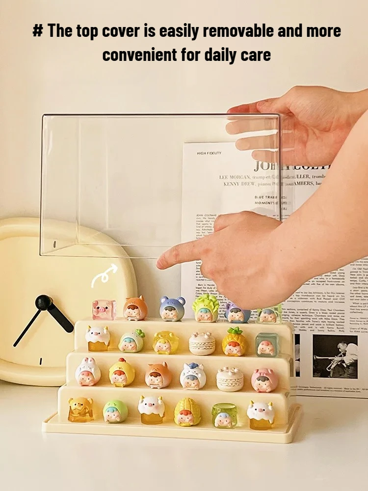 Vitrina de acrílico transparente, caja organizadora de almacenamiento a prueba de polvo para coleccionables, figuras en miniatura y juguetes con escaparate transparente