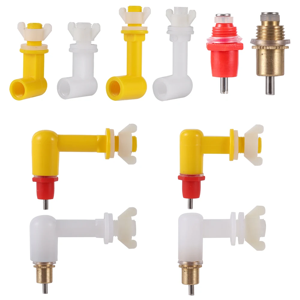 10 Sets de Bebederos de Agua para Pollos, Codornices, Crías, Pavos y Patos, Tipo Resorte Automático a Prueba de Fugas