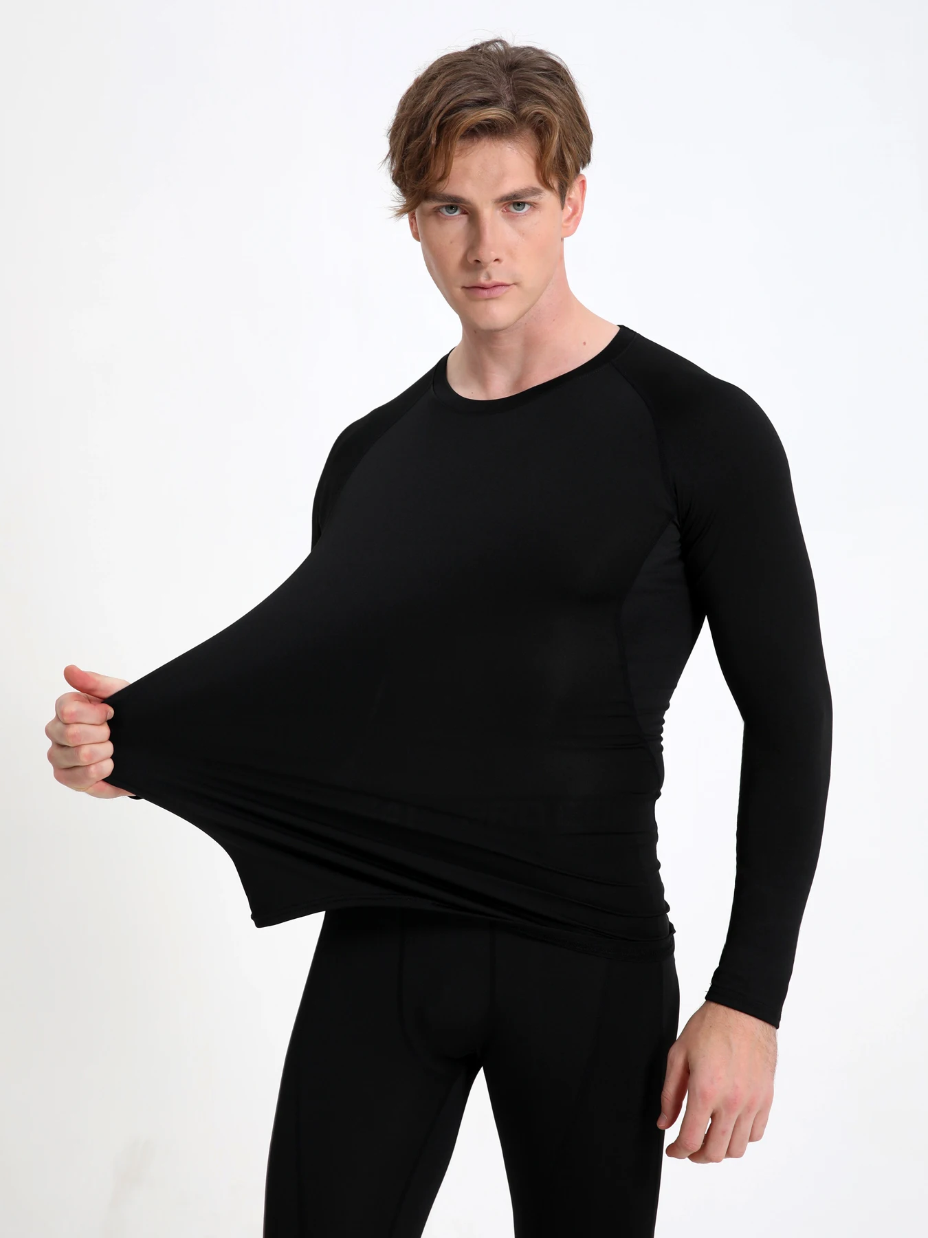 Camisas de compresión para hombre, camiseta de entrenamiento atlético de manga larga, Ajuste rápido