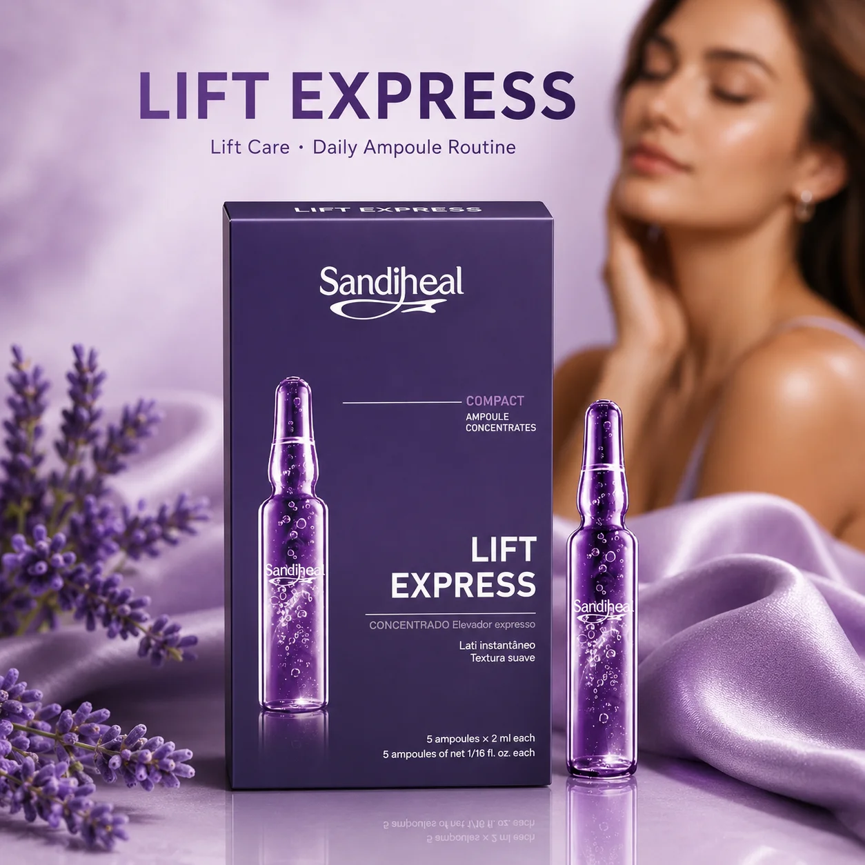 Ampollas Hidratantes SandiHeal, Suero Facial con Colágeno y Vitamina para Calmar y Reafirmar, Reparador, Iluminador, Cuidado de la Piel Coreano, Potenciador de Belleza