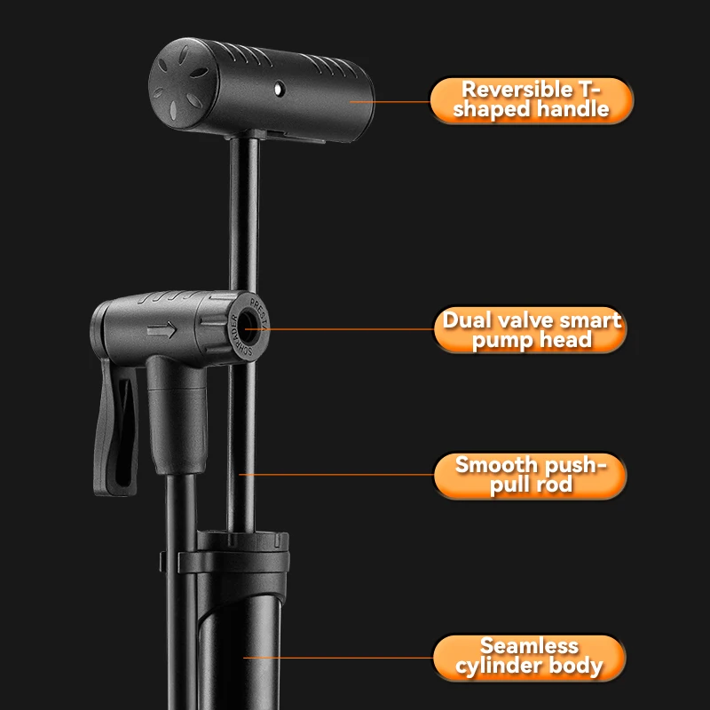 ROCKBROS-bomba de aire portátil para bicicleta, inflador de mano ultraligero con manómetro, 120PSI, Presta Schrader, MTB