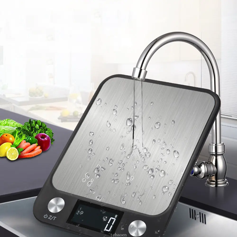 Báscula de cocina de 15Kg/1g, balanza de café y alimentos, báscula Digital electrónica inteligente, diseño de acero inoxidable para cocinar y hornear