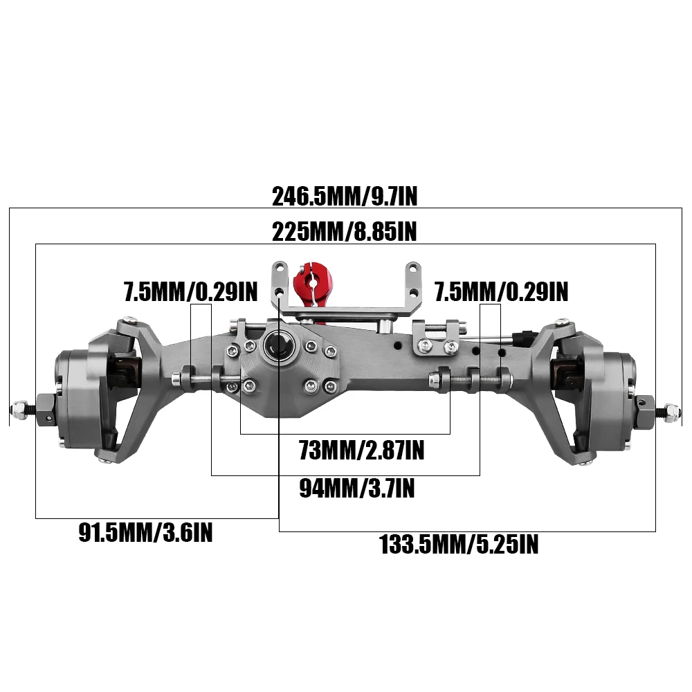 1/10 RC Crawler totalmente de Metal eje de Portal delantero y trasero para Axial Capra 1,9 UTB AXI03004 Buggy F9 Wraith 90018 RR10 pieza de mejora