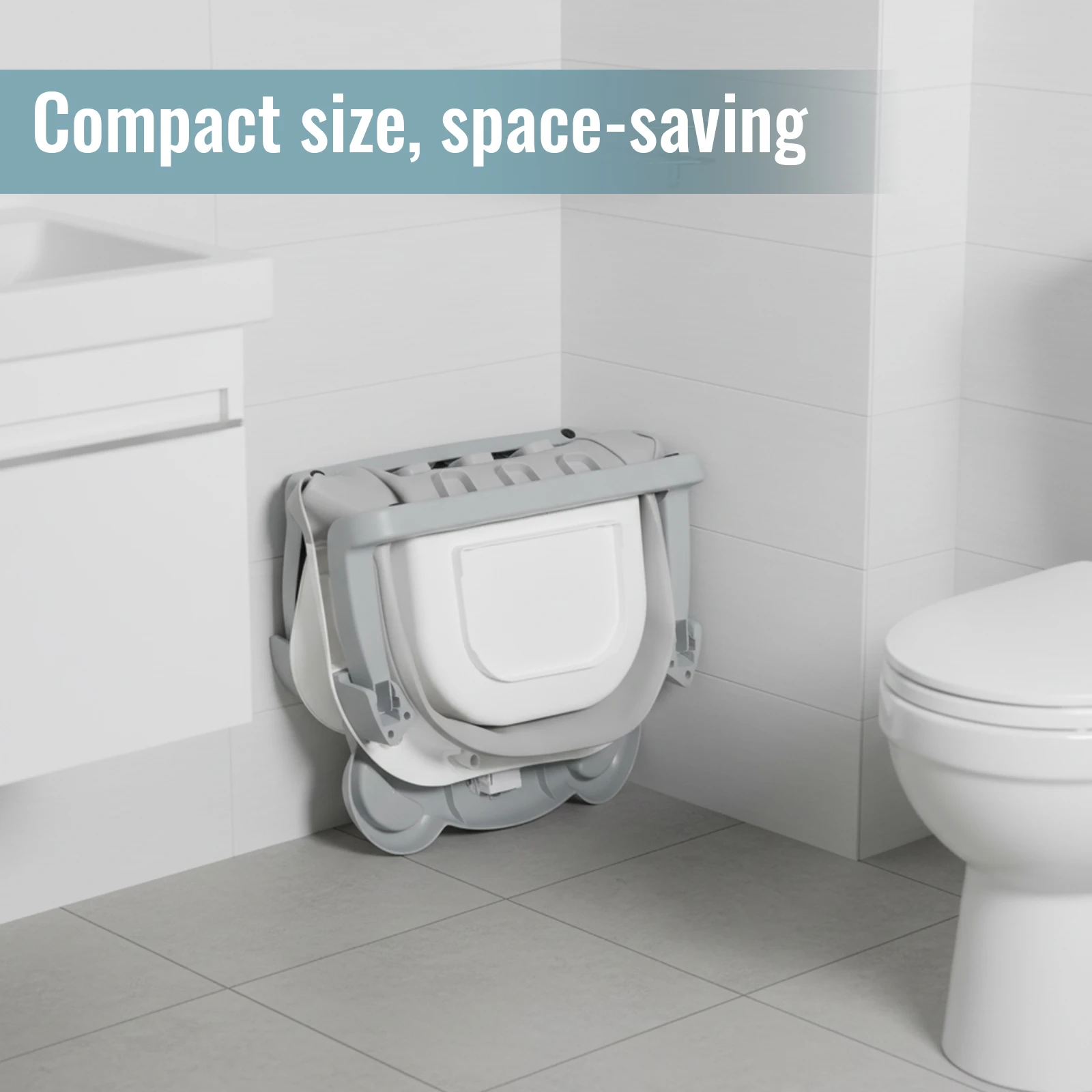 Bañera Plegable para Bebé, Bañera Grande para Bebés con Termómetro y Tapete Antideslizante para Recién Nacidos y Niños Pequeños, Artículos Esenciales para un Baño Seguro, Gris/Rosa