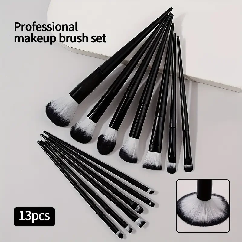 NUEVO Set de 13 Brochas de Maquillaje Suaves y Esponjosas para Sombra de Ojos, Base, Rubor, Iluminador y Corrector, Herramienta de Belleza Femenina, Regalo de Navidad