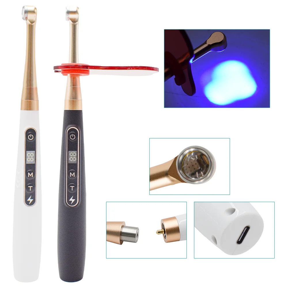 Lámpara de Curado Dental 2 en 1 DEASIN 1S, Lámpara de Curado Dental LED Inalámbrica con Función de Detección de Caries