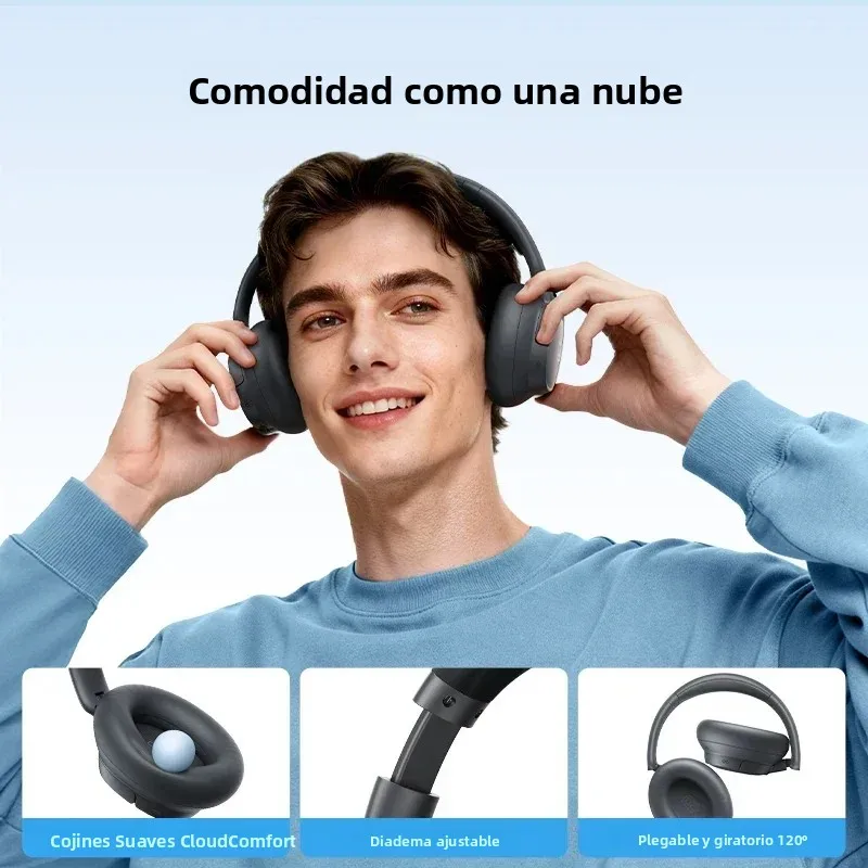 Auriculares Inalámbricos Baseus Bass BH1 NC Lite ANC con Cancelación de Ruido del 95%, Auriculares Bluetooth 6.0, 80H, Sobre la Oreja