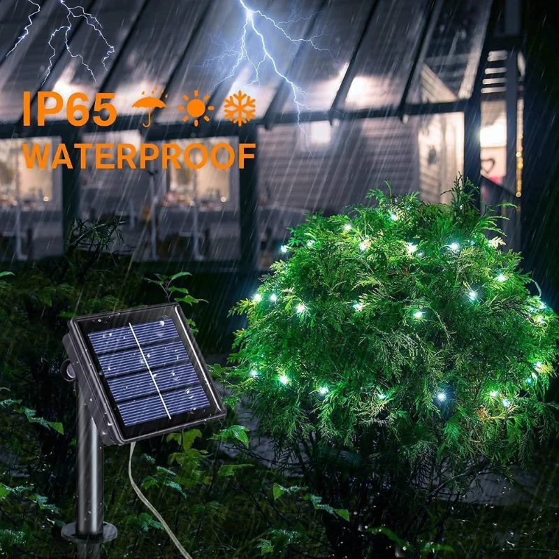 Luz LED Solar de 7m/12m/22m/32m para exteriores, guirnalda de luces de hadas para jardín, lámpara Led centelleante impermeable para Navidad, Patio, fiesta de árbol