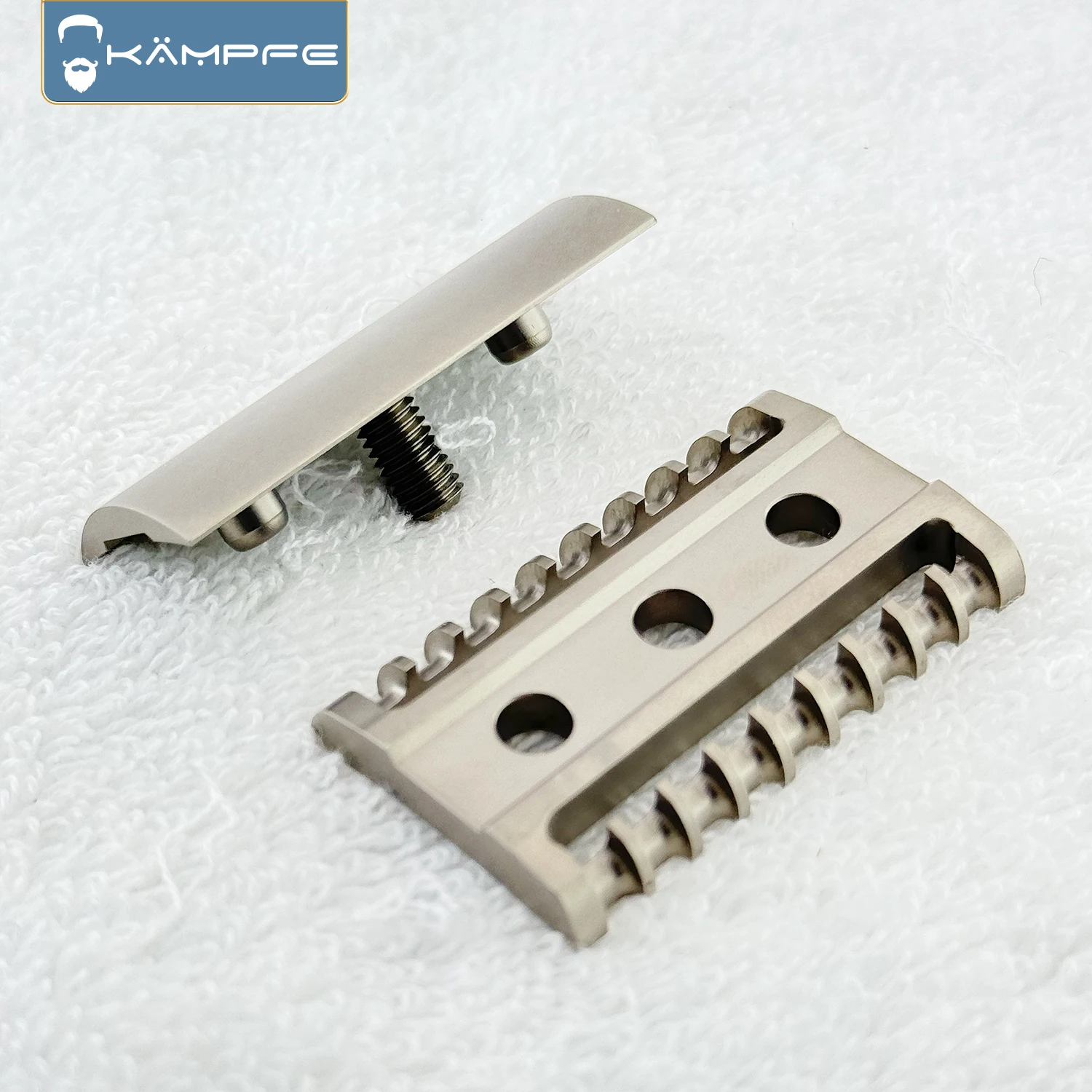 Cabezal de afeitadora de seguridad de aleación de titanio KAMPFE, fresado CNC, regalo de maquinilla de afeitar para hombres