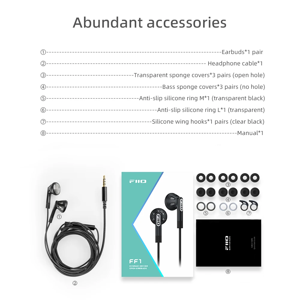 FiiO FF1 3,5mm música HIFI auricular de graves con cable 14,2mm micrófono dinámico HD auricular para videojuegos reuniones
