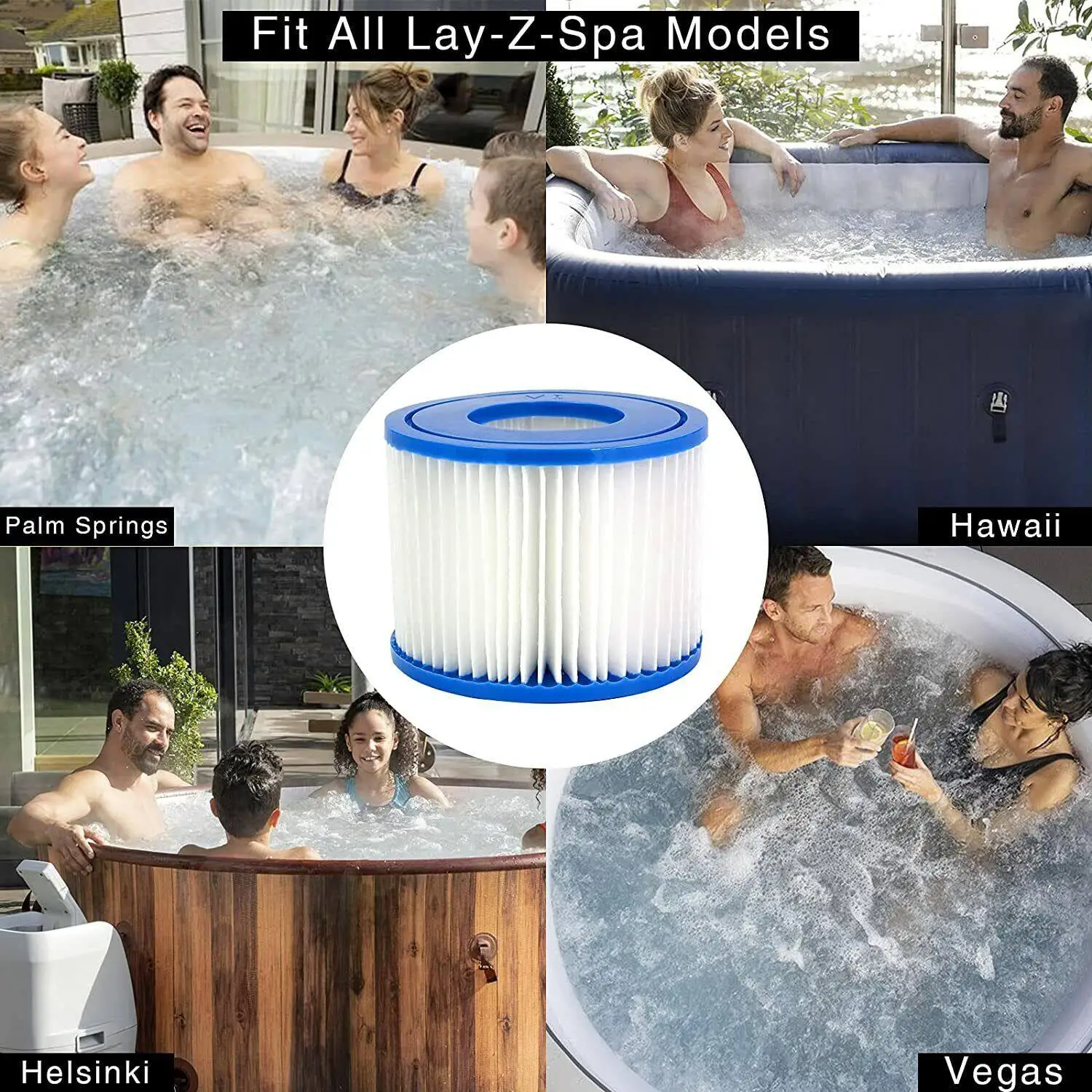 6 uds para Lay Z Lazy Hot Tub Spa piscina Miami Vegas Monaco filtros de cartucho VI jardín al aire libre Spas piscina filtros herramienta de limpieza