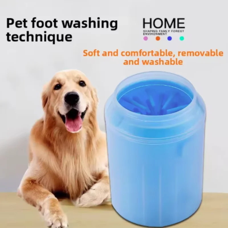 Taza limpiadora de patas de perro, peines de silicona suaves, lavadora de pies portátil para mascotas al aire libre, cepillo de limpieza de patas, cubo de limpieza de pies de lavado rápido