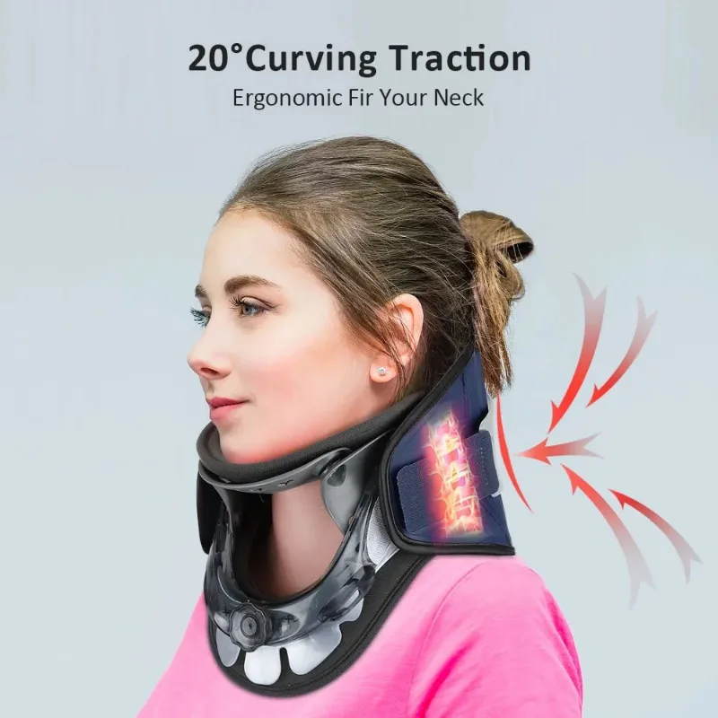 Dispositivo de tracción Cervical inflable, Collar de corrección de columna vertebral ajustable, bomba de aire, soporte de estiramiento del cuello, Brace, alivio del dolor