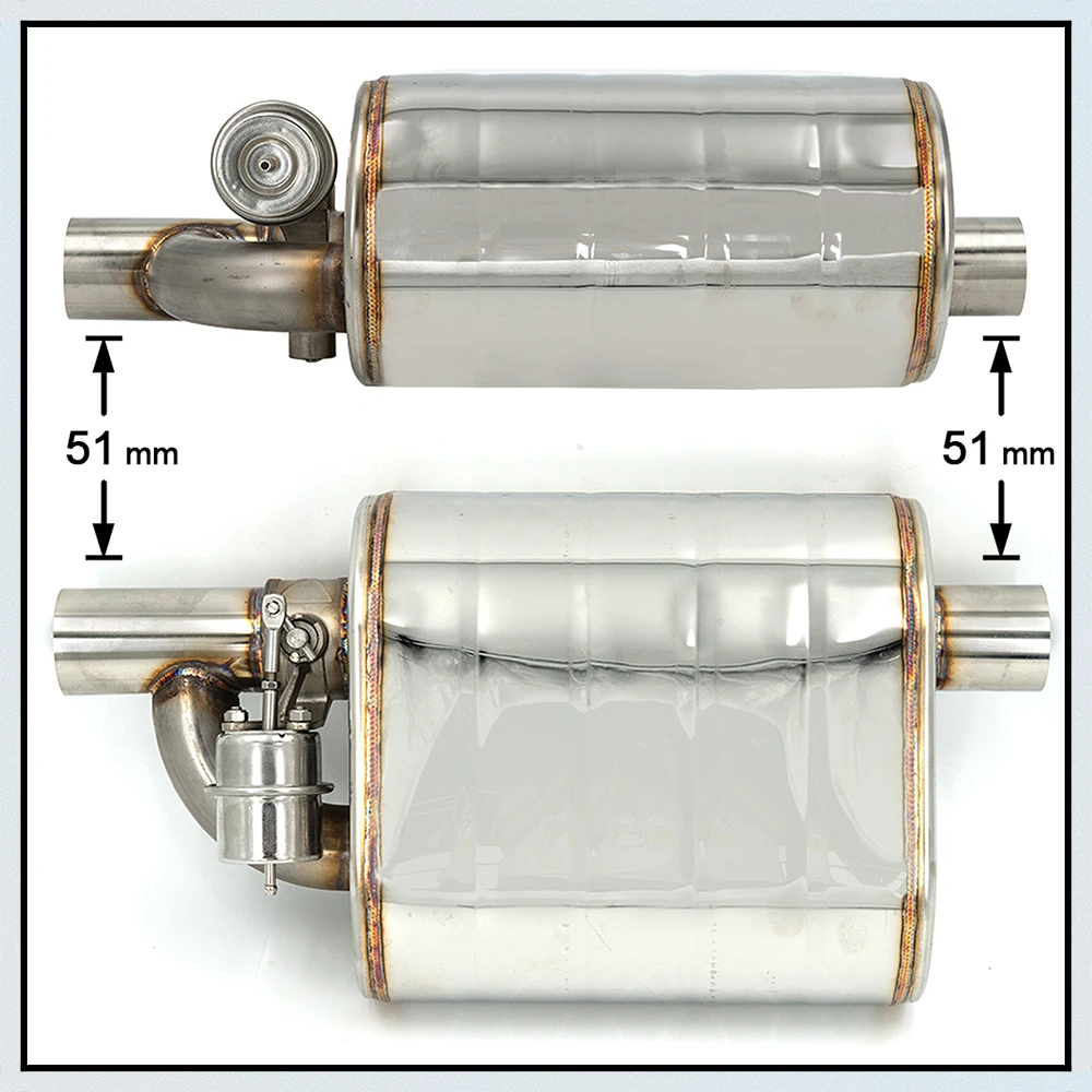 Silenciador de escape de 51mm, 63mm, 76mm con válvula de descarga, corte de escape eléctrico de acero inoxidable, juego de Control remoto Universal