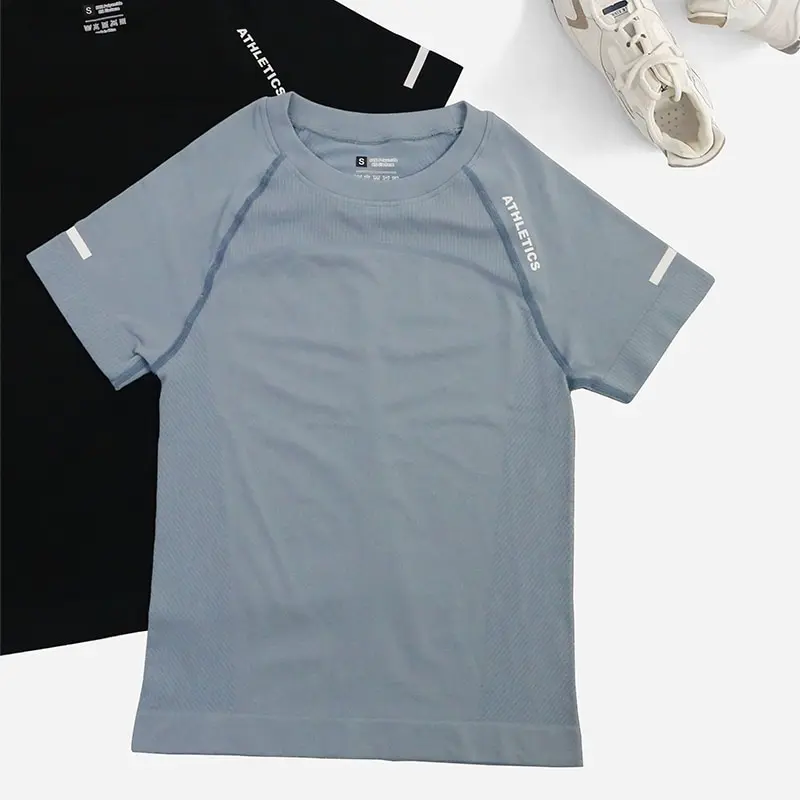 Camisetas de yoga sin costuras para mujer, camisetas de 2 piezas de entrenamiento deportivo con letras de yoga
