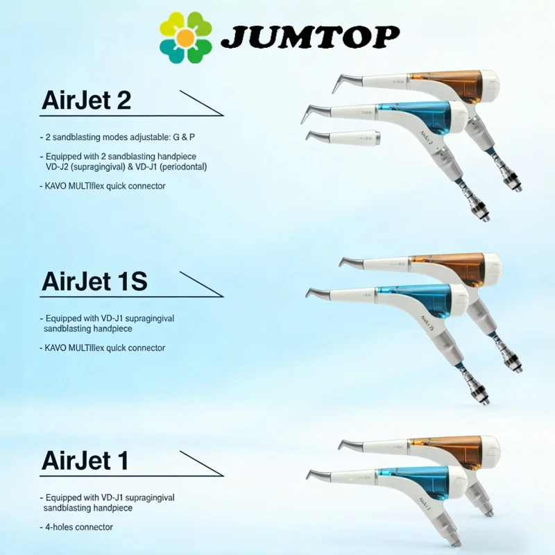 Pulidor Dental de Aire JUMTOP, Máquina de Blanqueamiento Dental con Chorro de Arena, 360 °   Pieza de mano giratoria libremente