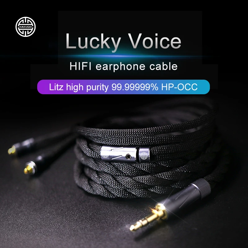 HAKUGEI Cable de auriculares Lucky Voice 2,5 3,5 4,4 0,78 mmcx