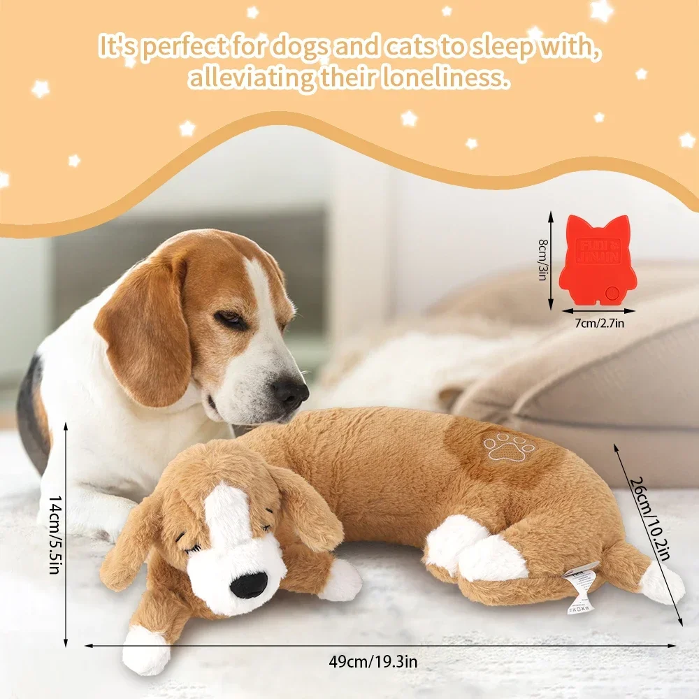 Juguete de latido del corazón para perros, almohada curva cómoda, juguete de latido del corazón para entrenamiento del comportamiento, juguete de peluche de latido del corazón para perros y gatos