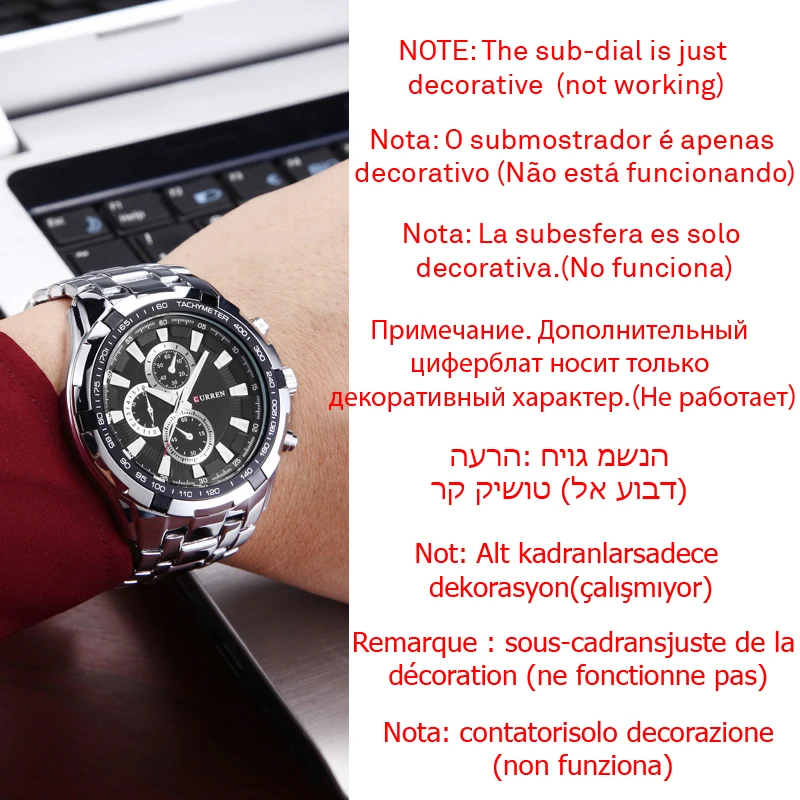 Reloj de cuarzo CURREN 8023 para hombre, relojes militares deportivos resistentes al agua, reloj de pulsera de acero inoxidable para negocios para hombre, reloj para hombre
