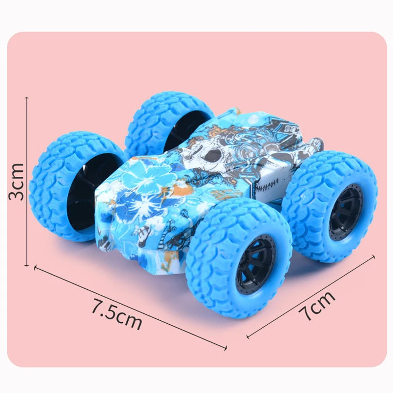 Mini coche de inercia de juguete para niños, reconocimiento automático de colisión, coche para correr de doble cara, juguete interactivo divertido para niños y niñas