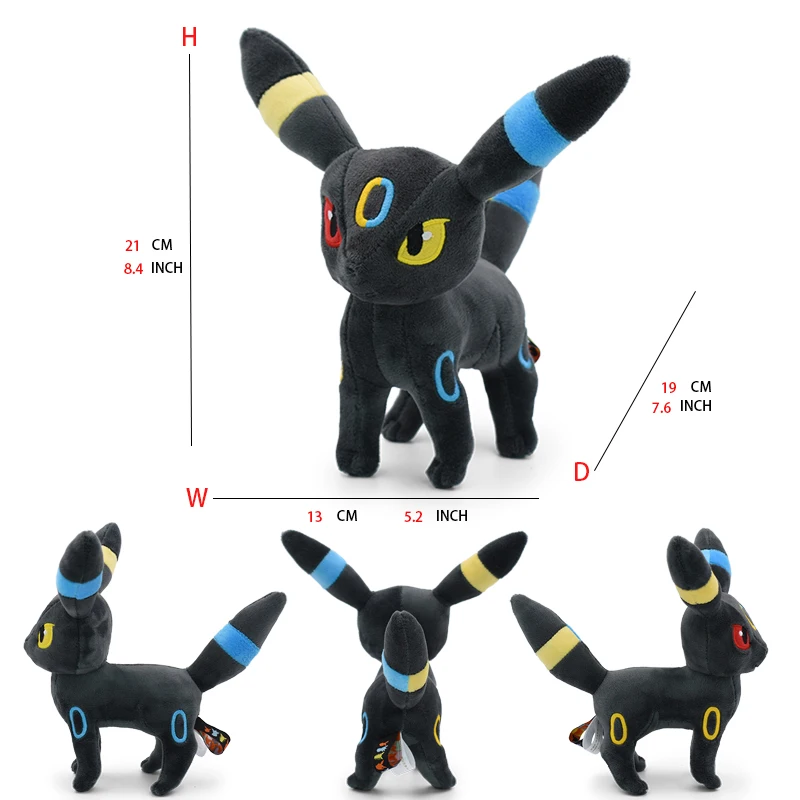 Leafeon Vaporeon Glaceon Sylveon Espeon Umbreon Sylveon juego de juguetes de peluche para regalo coleccionable, peluches suaves rellenos
