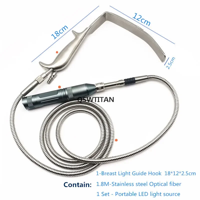 Gancho para eliminar arrugas, Retractor de senos con guía de luz, gancho para tirar, gancho Nasal y instrumento de cirugía plástica de fibra