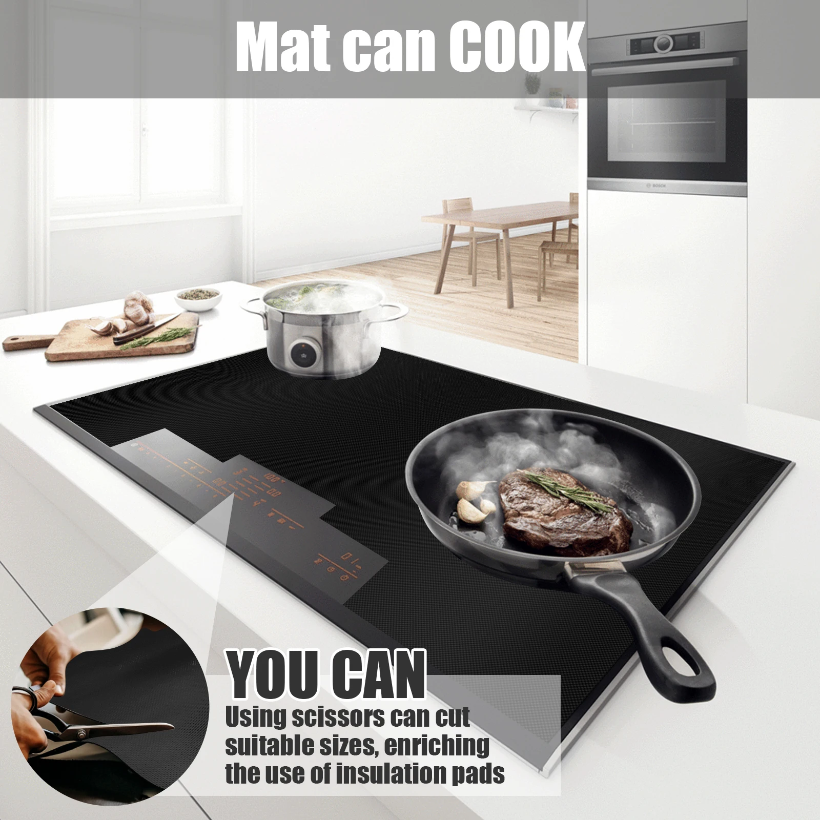 Estera protectora para placa de inducción, estera de silicona para cocina, tabla de cocina de inducción, almohadilla antiadherente resistente al calor, cubierta para encimera de cocina