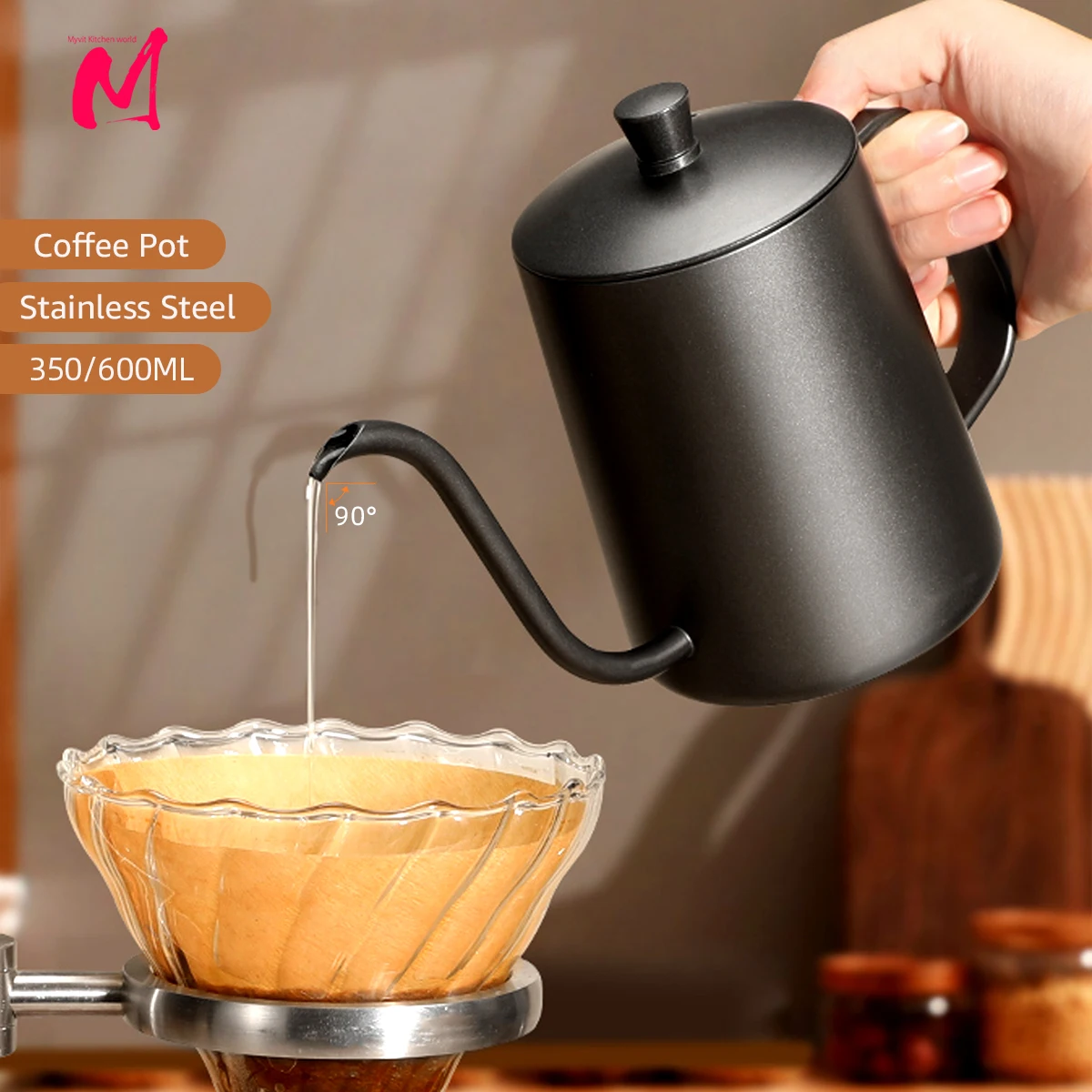 Cafetera de vidrio de 600ml con filtro, cafetera por goteo, cafetera caliente, tetera en forma de nube, utensilios