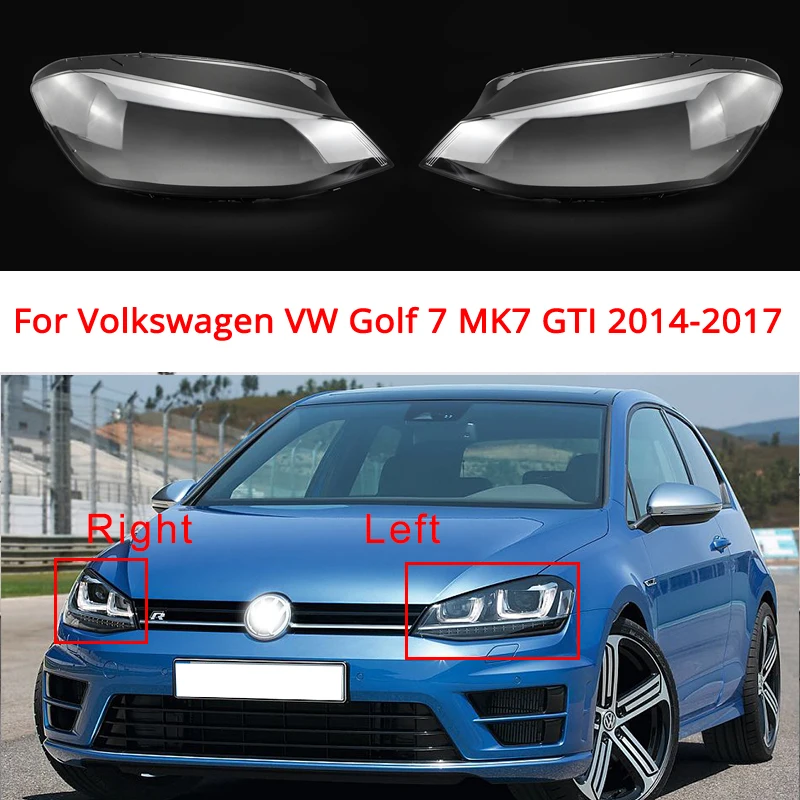 Cubierta Transparente para Faros Delanteros de Coche Volkswagen VW Golf 7 MK7 GTI 2014-2017, Carcasa de Faro, Lente de Faro, Cristal de Faro