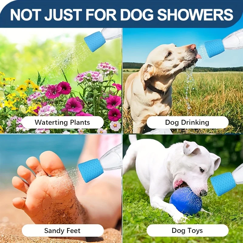 Cabezal de ducha para mascotas, boquilla portátil de silicona para baño de perros y bebedero al aire libre, cabezal pulverizador multifuncional, suministros de limpieza para mascotas, 1/3 Uds.