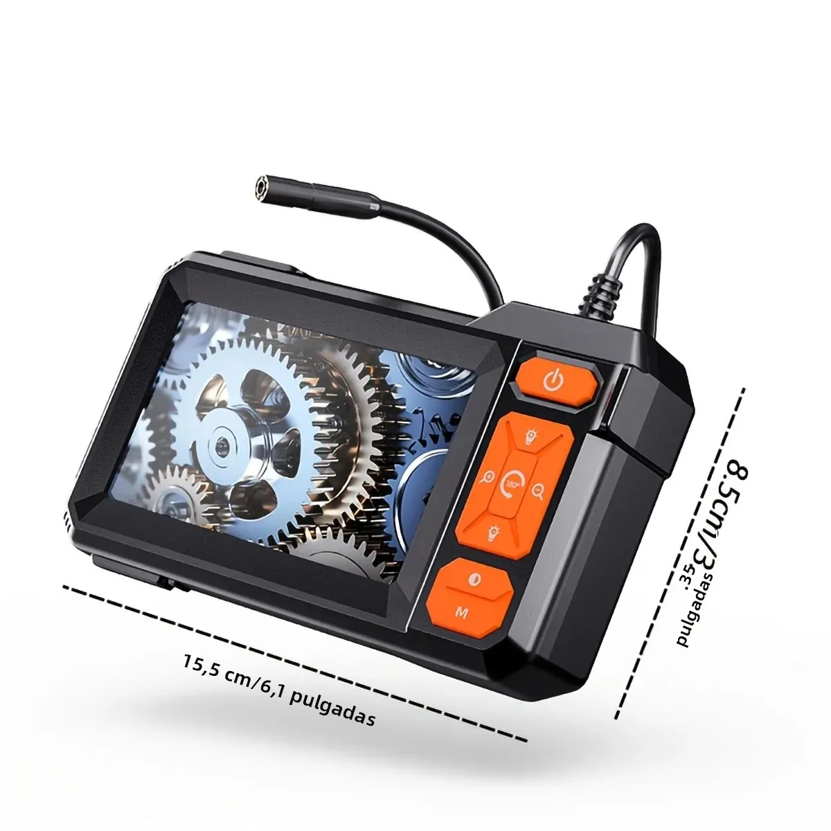Cámara Endoscópica Industrial con Pantalla IPS de 4.3 Pulgadas, 8mm HD1080P, IP67 Impermeable, 8 Luces LED, Boroscopio de Inspección para Reparación de Tuberías y Automóviles