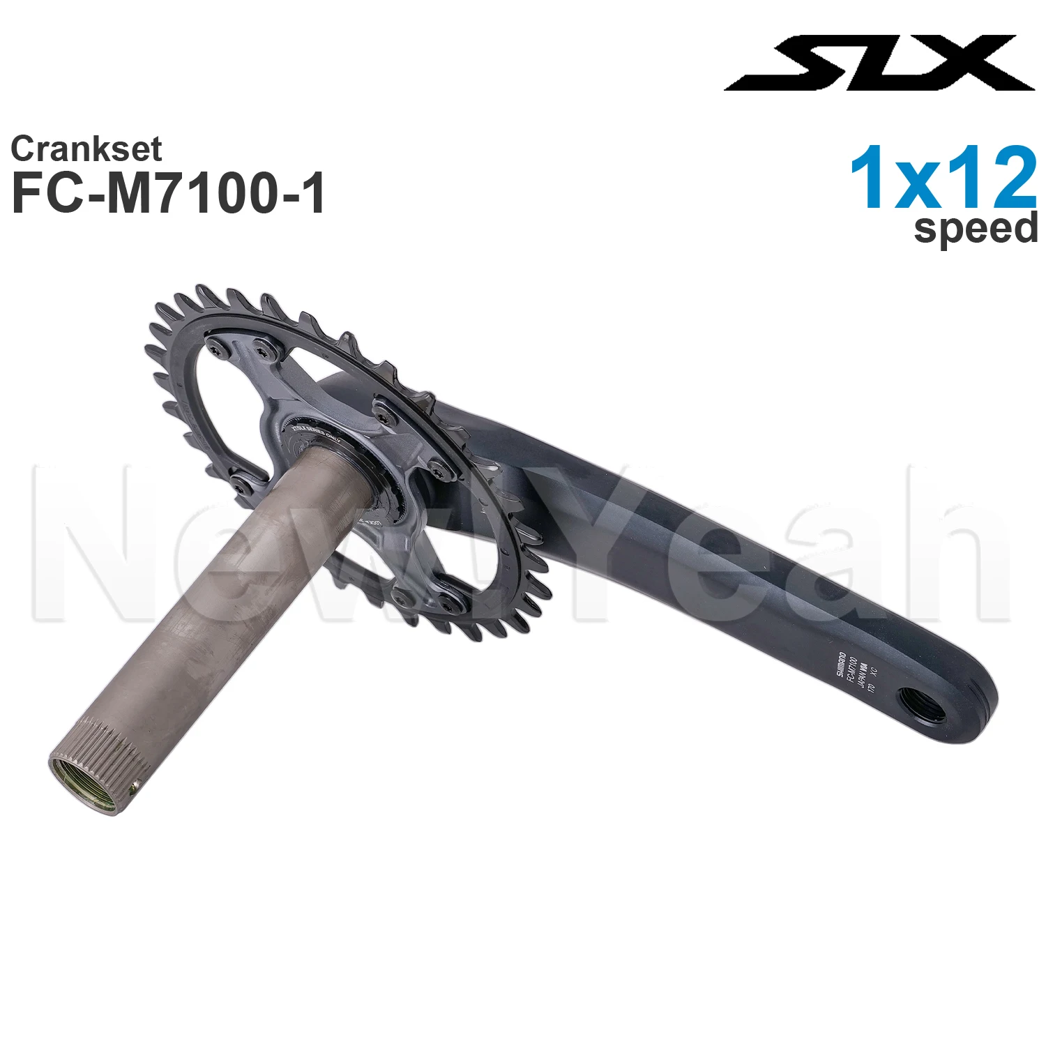 Shimano SLX FC-M7100 1x12v Crankset HOLLOWTECH II - Crankset MTB - 172 mm Q-Factor - 1x12 velocidades 30T 32T 34T Piezas Originales