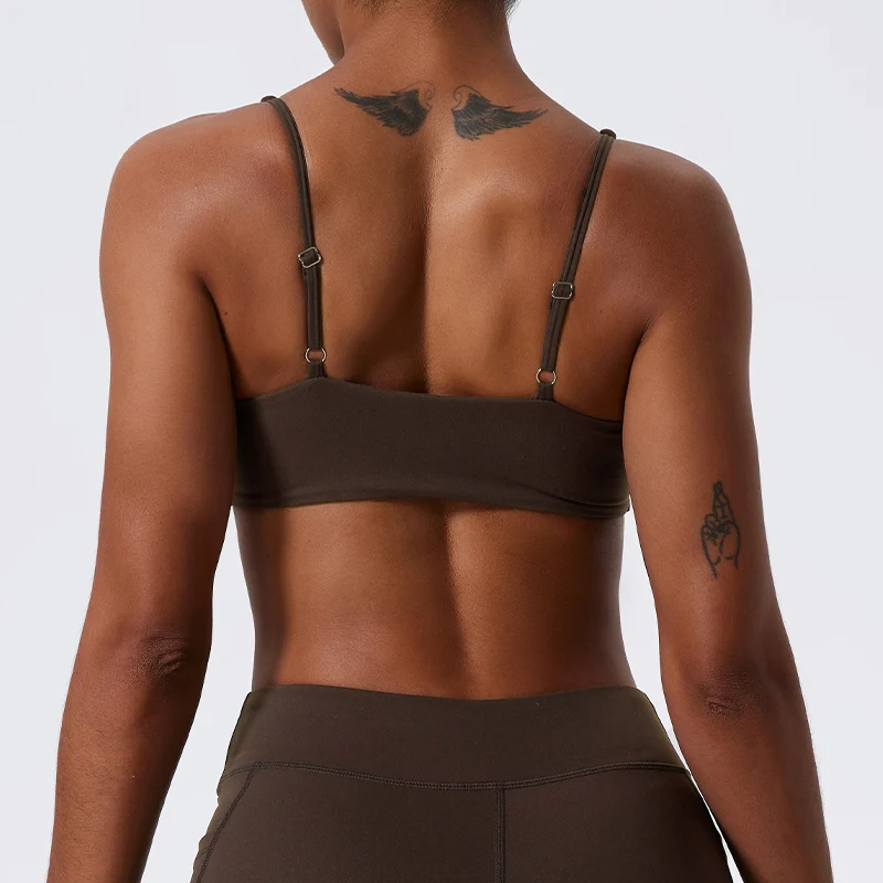 Hearuisavy Sujetador Deportivo de Verano Antichoque con Push-Up para Gimnasio, Top de Yoga de Secado Rápido para Mujer, Ropa de Yoga con Diseño Plisado, Sujetador Deportivo, Top Corto para Entrenamiento