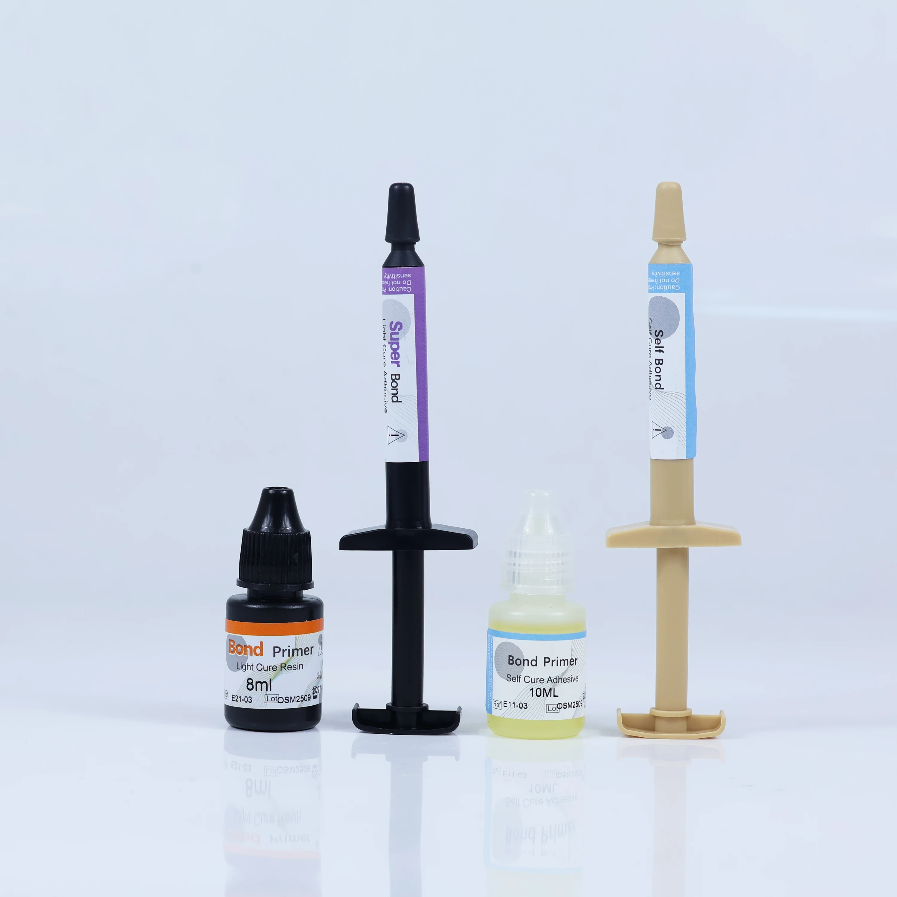 Kit de Adhesivo Dental de Ortodoncia Fotopolimerizable y Autopolimerizable, Gel Ácido Grabante, Primer Fotopolimerizable, Material para Adhesión de Brackets y Aparatos Ortodónticos