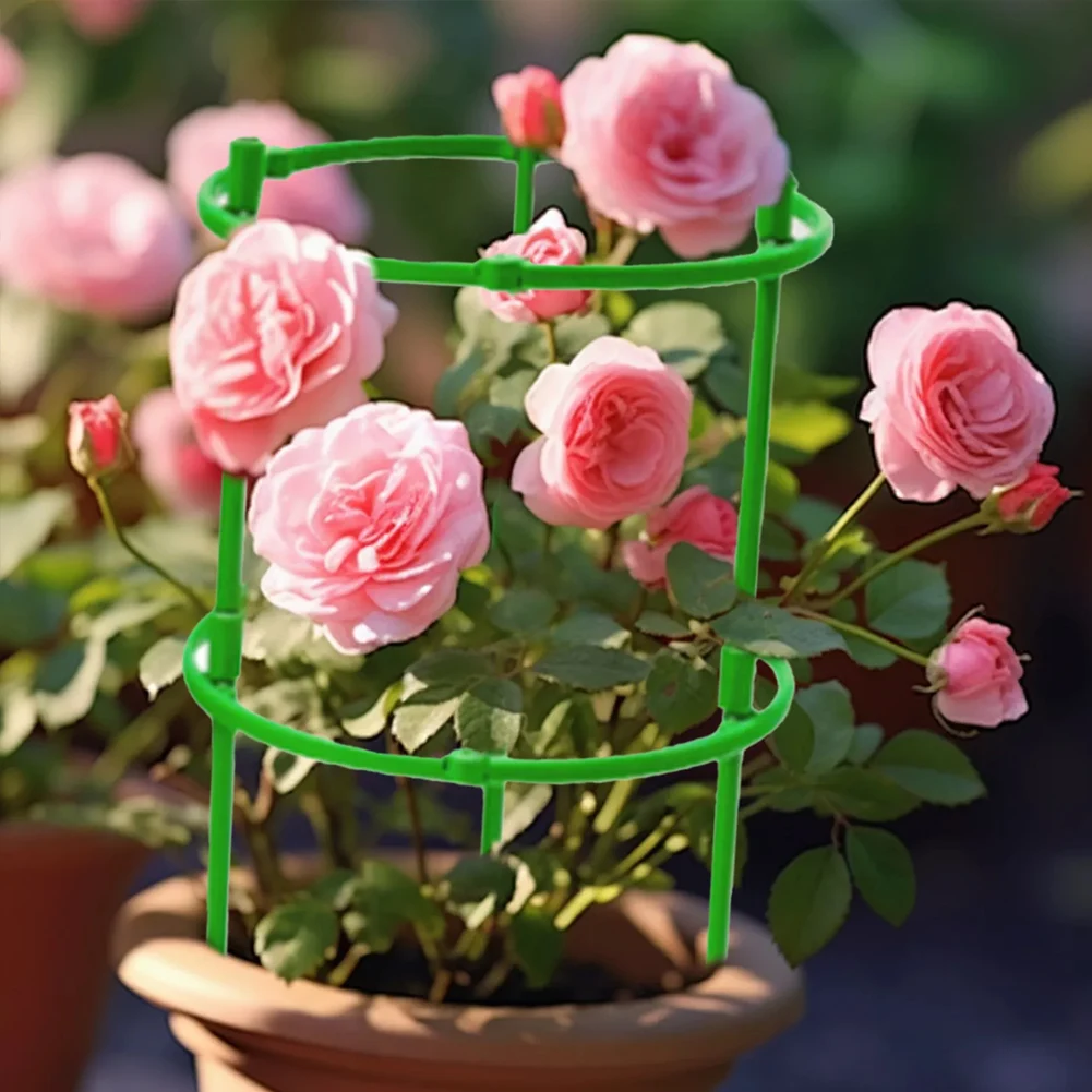 Soporte para Plantas de Tomate, Jaula de Plástico de 2 Niveles, Anillo Redondo para Plantas, Soporte para Macetas, Enredadera para Flores