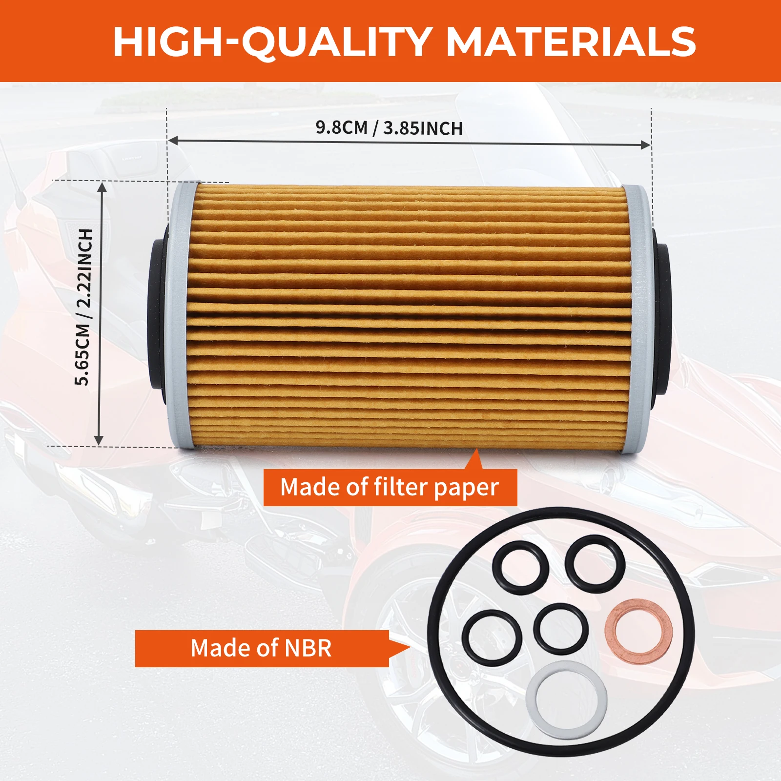 Filtro de aceite con Kit de sellado para Can-Am Spyder SM6-SE6 1330 RT/F3, modelos 2014, 2015, 2016, 2017, 2018, 2019, 2020, 2021