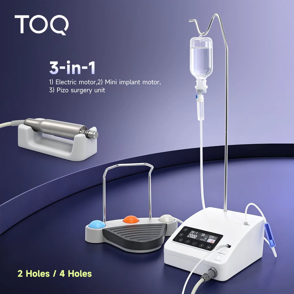 Motor Quirúrgico para Implantes Dentales de Alta Calidad TOQ, Motor Eléctrico Profesional para Cirugía Ósea con Pantalla Táctil LED, Motor sin Escobillas