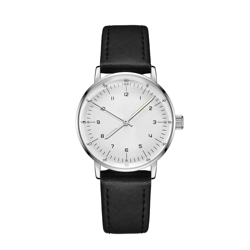 Reloj de Pulsera Mecánico Minimalista, Unisex, Movimiento Automático, Cristal Vintage, Diseño de Marca