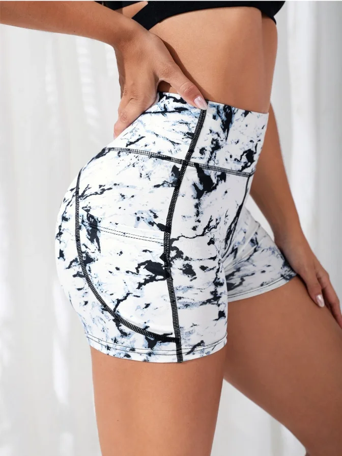 Pantalones cortos de Yoga para Fitness de cintura alta, ropa deportiva para mujer, levantamiento de glúteos, alta elasticidad, absorbe la humedad, transpirable para gimnasio y Yoga