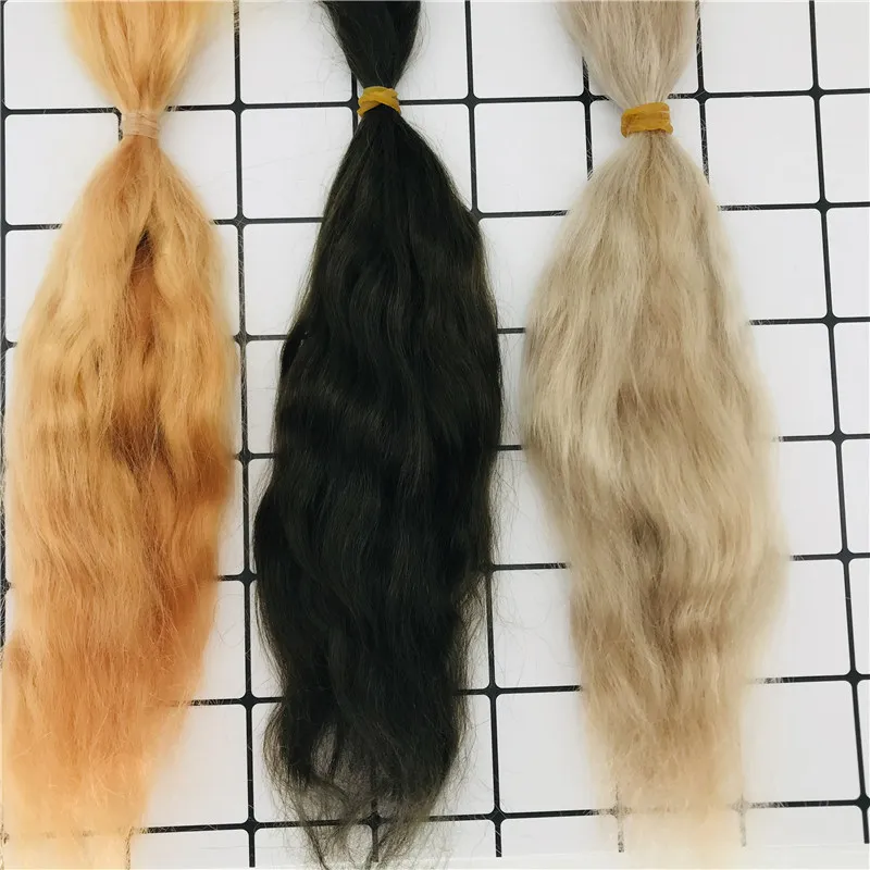 Muñeca Reborn de alta calidad, Mohair puro, Natural, negro/blanco, 11 colores, muñeca enraizada a mano, Mohair para muñeca Reborn DIY, muñeca BJD