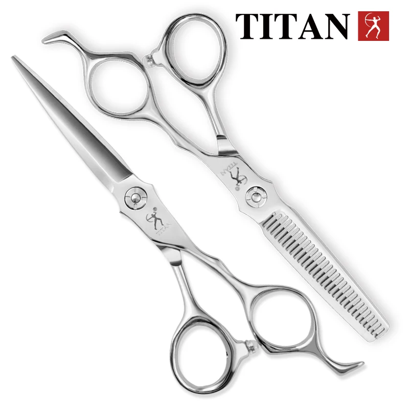 Tijeras Profesionales de Peluquería Titan, Tijeras de Corte y Entresacado de 6.0 Pulgadas para Barbería