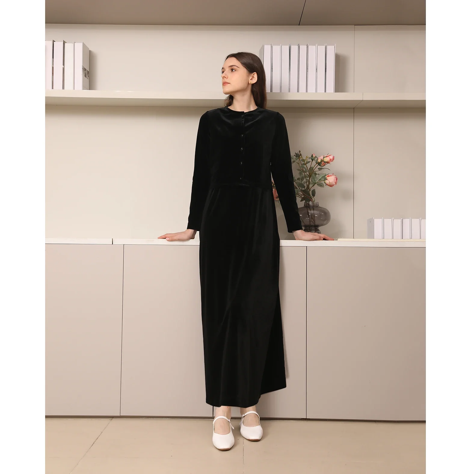 AP 2025 Otoño e Invierno cárdigan de terciopelo para mujer y vestido de tirantes ropa elegante para mujer camisa Modal acanalada personalizada en tres colores