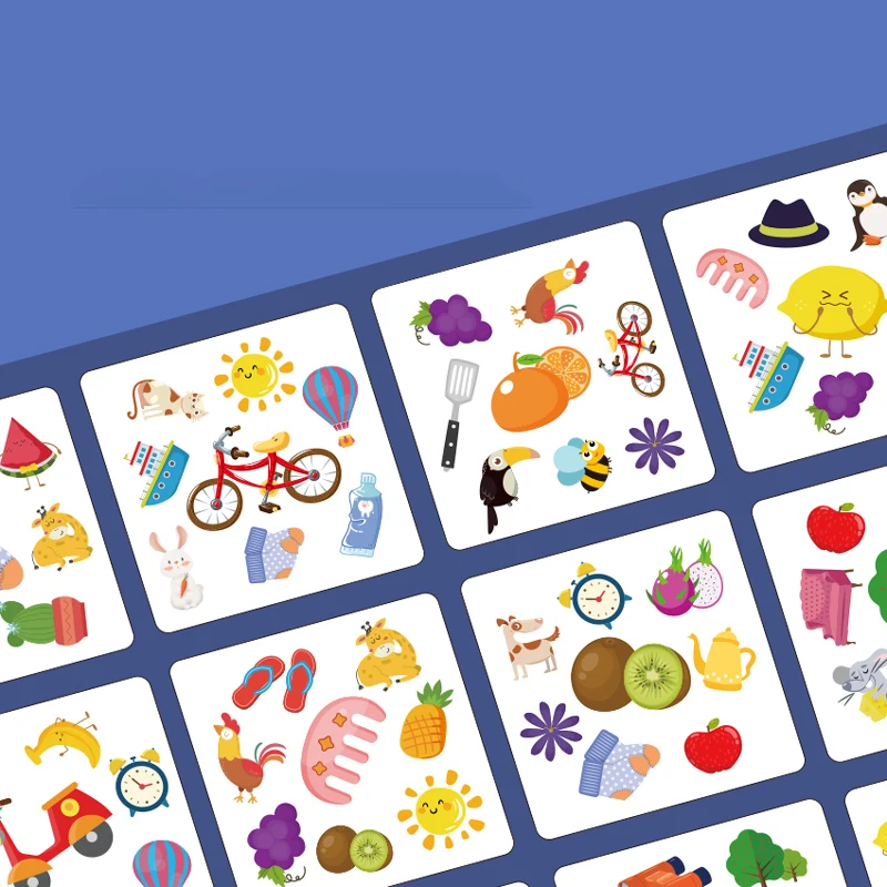 Juguetes Montessori, juego de cartas de golpe, juego de cartas, entrenamiento de memoria, juego de cartas a juego, juguete educativo cognitivo de animales para niños