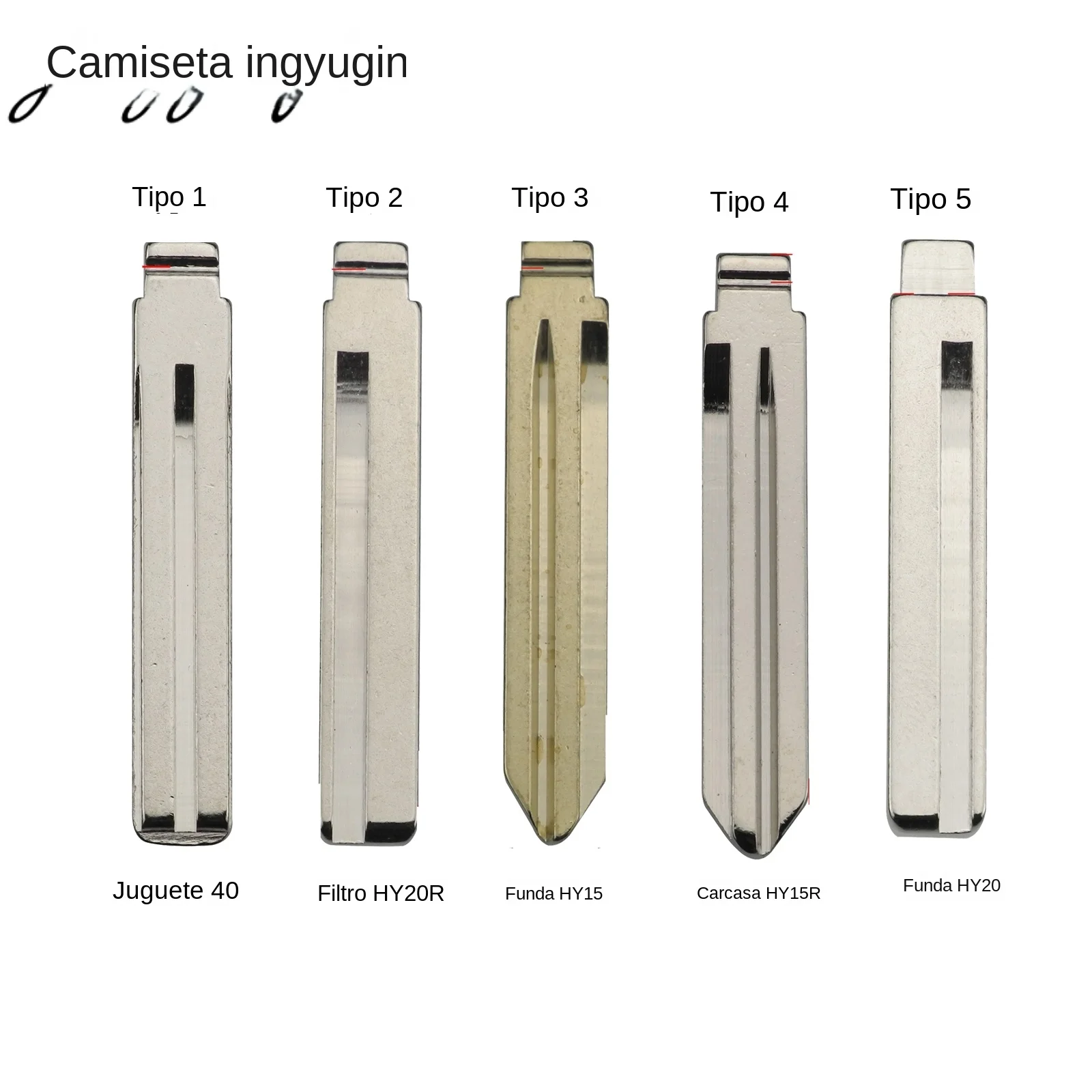 jingyuqin 10 Uds funda para llave de coche remota de 3 botones para Hyundai HB20 IX35 I45 SANTA FE Accent I40 I20 HY15/HY20/TOY40 carcasa Fob de hoja
