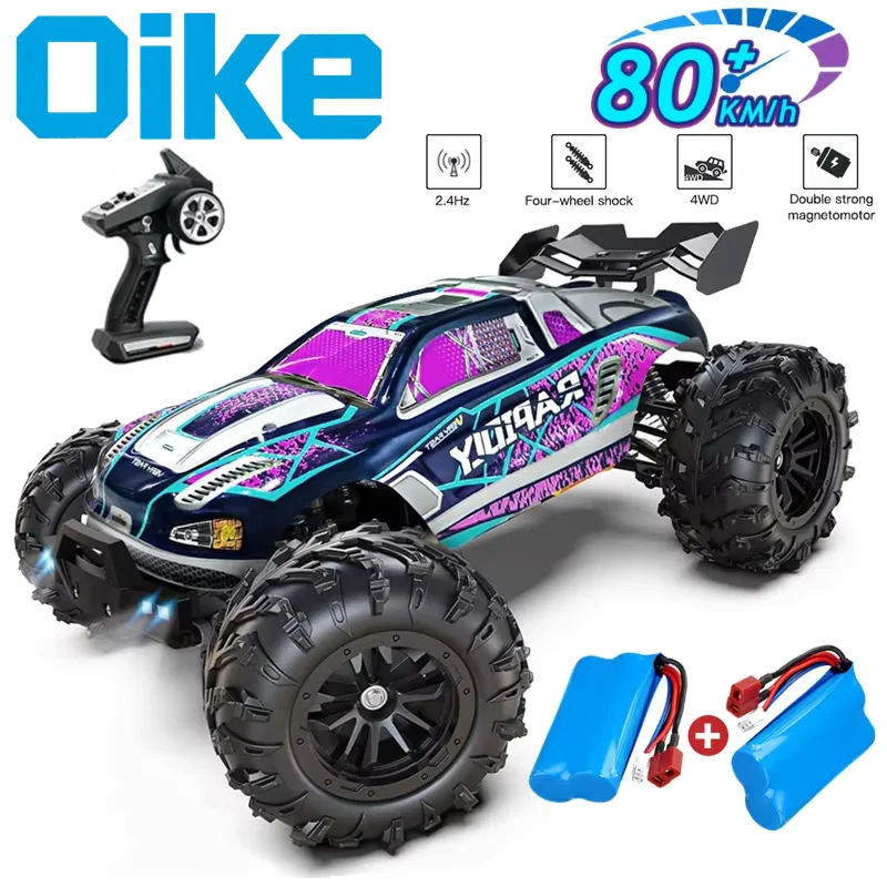Coche de Carreras Oike RC con Luces LED, 50KM/H / 80KM/H, Motor sin Escobillas, 4WD, Control Remoto, Eléctrico, de Alta Velocidad, Monster Truck para Adultos