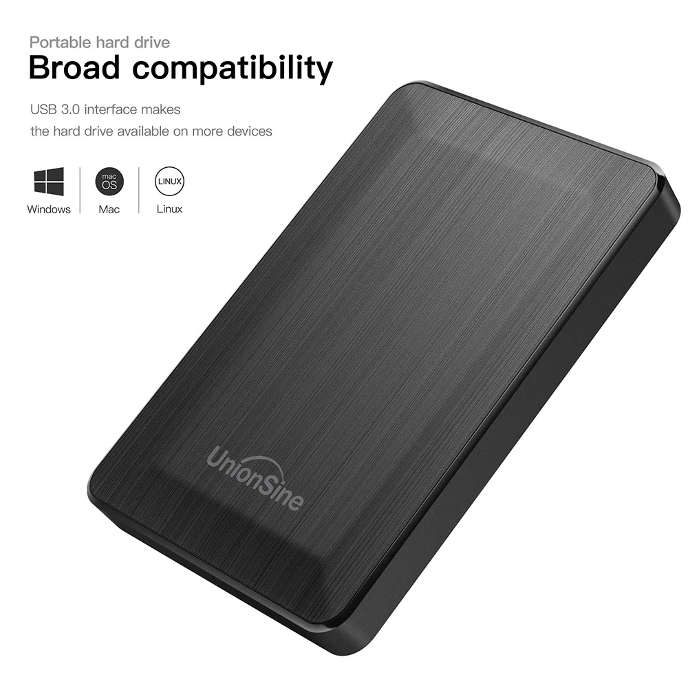 UnionSine HDD 2,5 "disco duro externo portátil 250gb/320gb/500gb/1tb/2tb USB3.0 almacenamiento Compatible con PC Mac escritorio MacBook